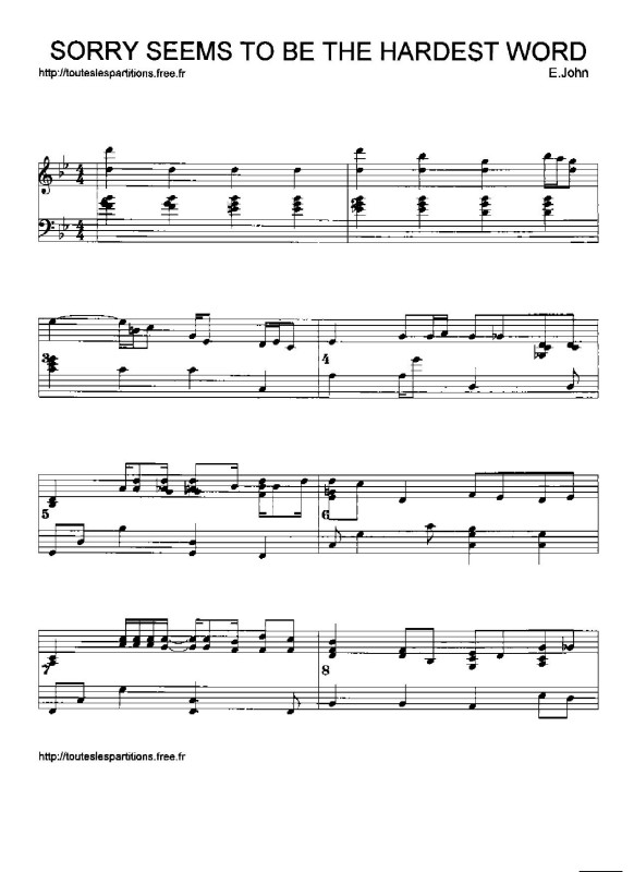 Cover of Sorry seems to be the hardest word